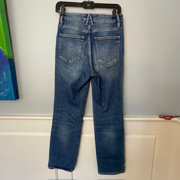 Good American Good Curve High Rise Straight Leg Stretch Denim Jeans Size 26 - Picture 9 of 9